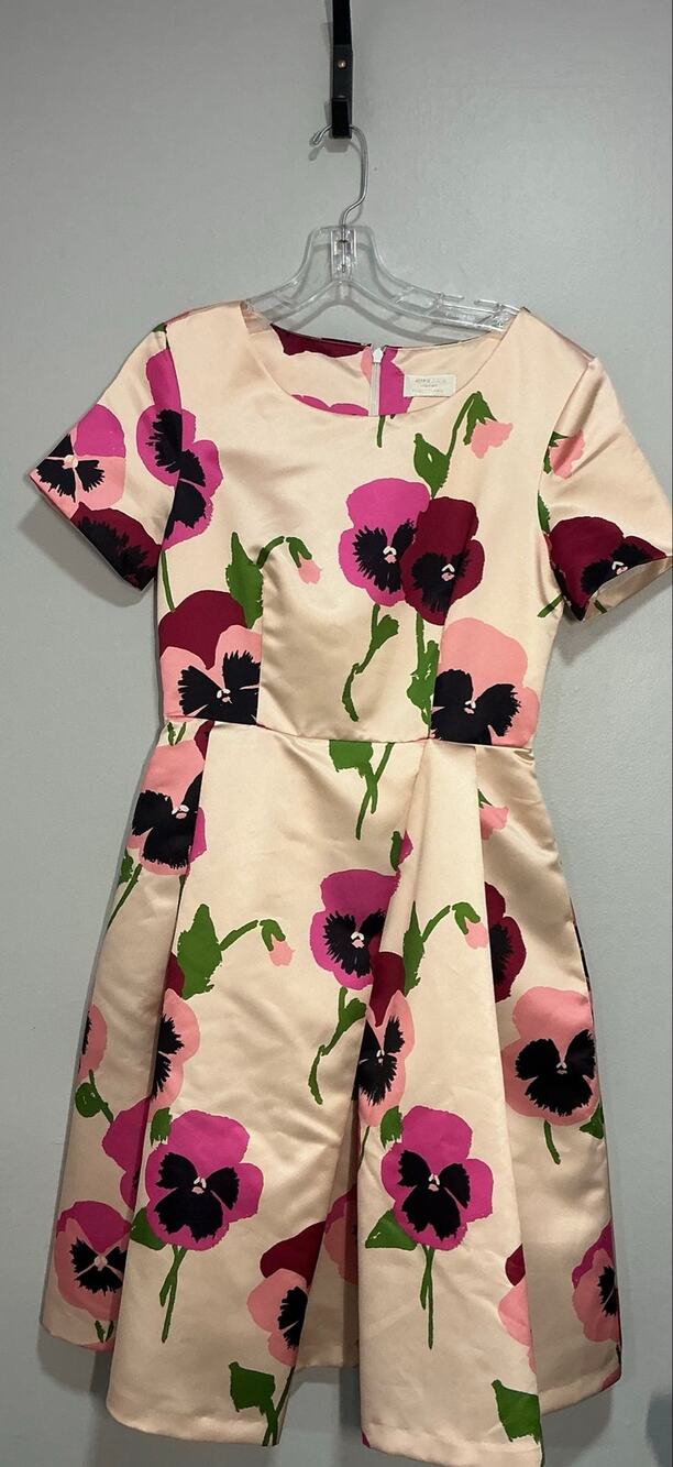 Horrockses Floral Pansy Print Fit & Flare Midi Dress 50s rockabilly Style Small